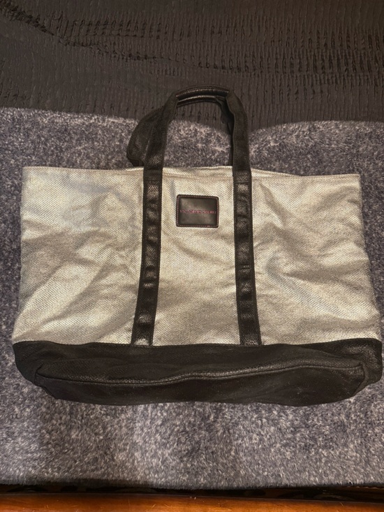 Victoria's Secret Other - Victoria's Secret Silver and Black Duffel Tote